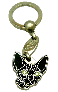 DEVON REX NERO - Medagliette per gatti, medagliette per gatti incise, medaglietta, incese medagliette per gatti online, personalizzate medagliette, medaglietta, portachiavi